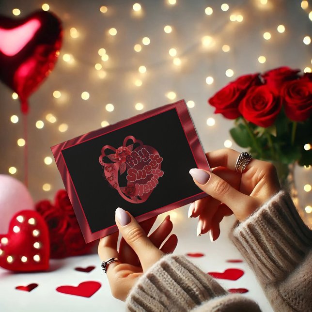 Meine süße Herz Red Shiny Valentine Postkarte (Von Creator hochgeladen)