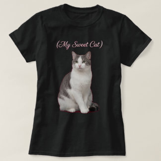 Meine süße Katze Grau Weiß Foto-Design T-Shirt