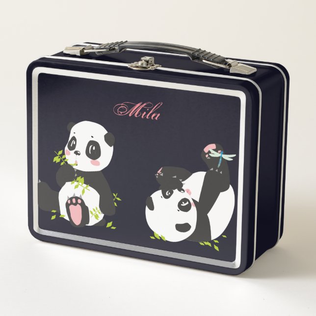 Meine süße Kiste niedlich Panda Metall Brotdose (Vorderseite)