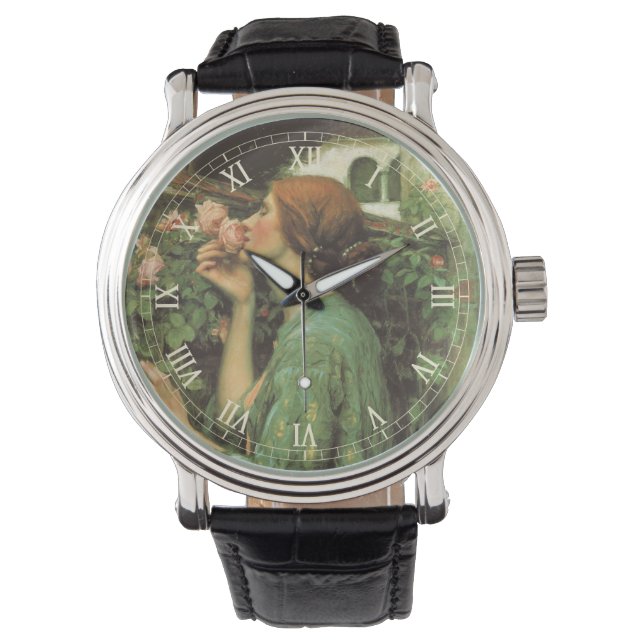 Meine süße Rose, oder Soul der Rose von Waterhouse Armbanduhr (Vorderseite)