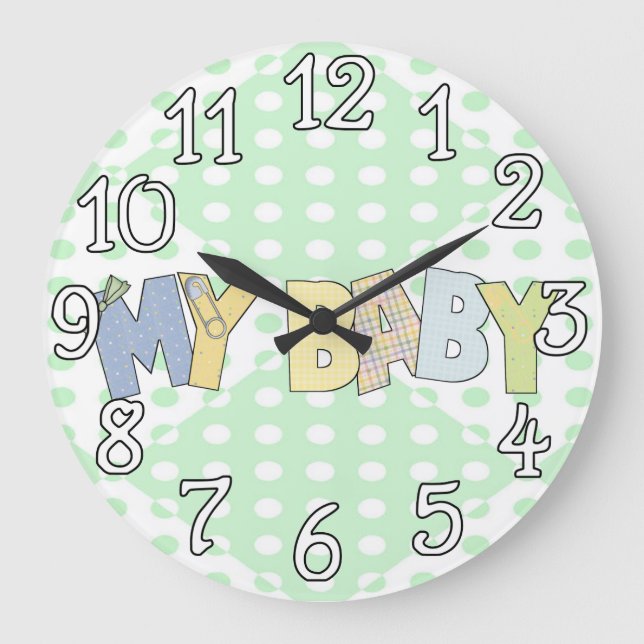 Meine Sweet Baby Kinderzimmer Wall Clock Große Wanduhr (Vorderseite)