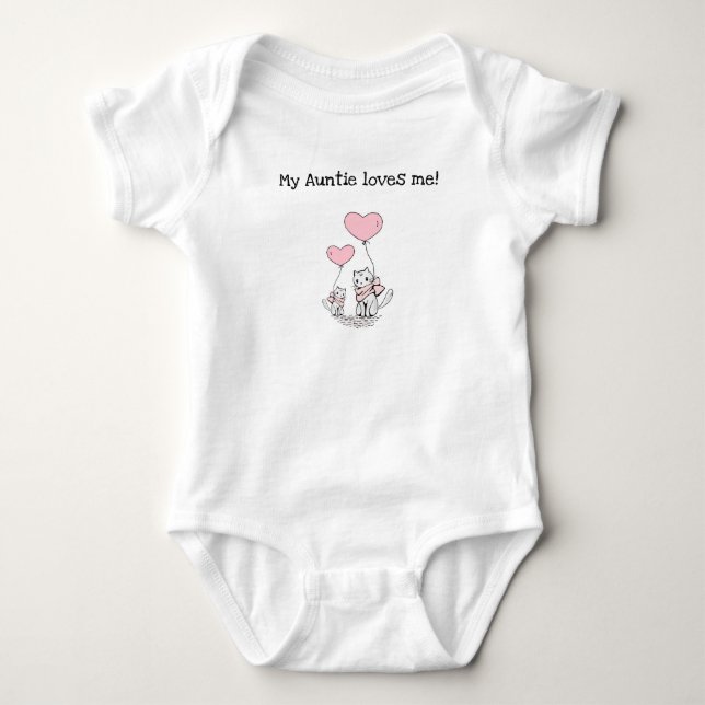 Meine Tante bearbeitet mir Lieben mit dem Herzen Baby Strampler (Vorderseite)