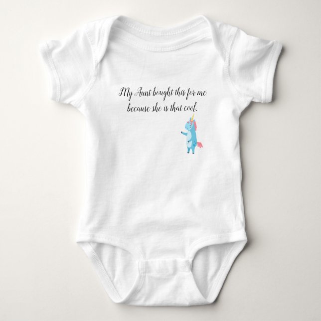 Meine Tante Cool Unicoron Spaß Jumper Child Baby Strampler (Vorderseite)