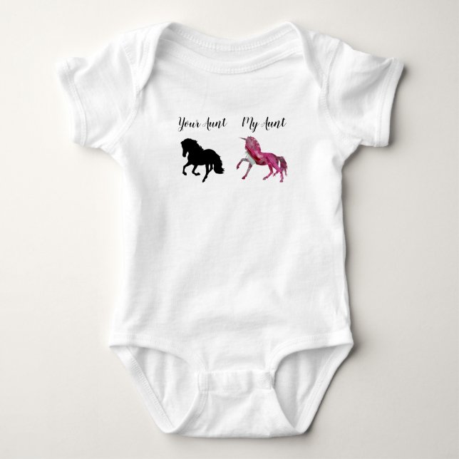 Meine Tante, dein Einhorn, Jumpsuit Baby Strampler (Vorderseite)