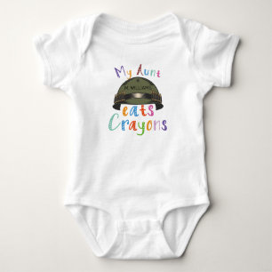 Meine Tante isst Crayons - Militärhelm Baby Strampler