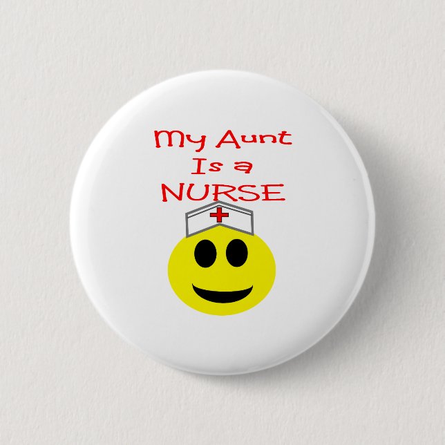 Meine Tante ist eine KRANKENSCHWESTER Button (Vorderseite)