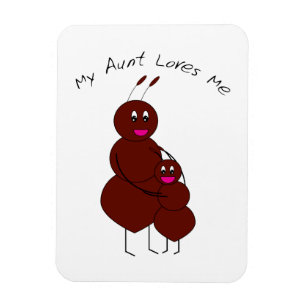 Meine Tante liebt mich Süße Tante und Kind Ameise  Magnet