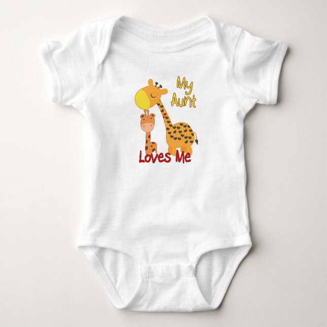 Meine Tante Loves Me Giraffe Baby Strampler (Vorderseite)