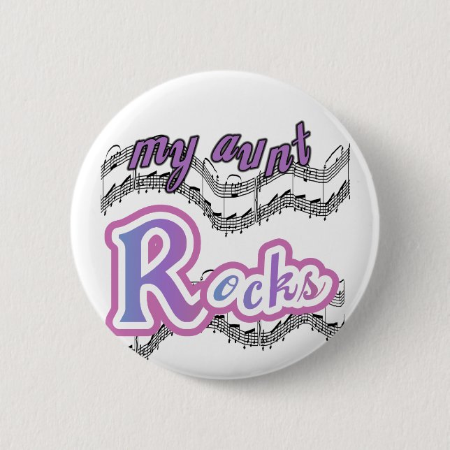 Meine Tante Rocks Tshirts und Geschenke Button (Vorderseite)