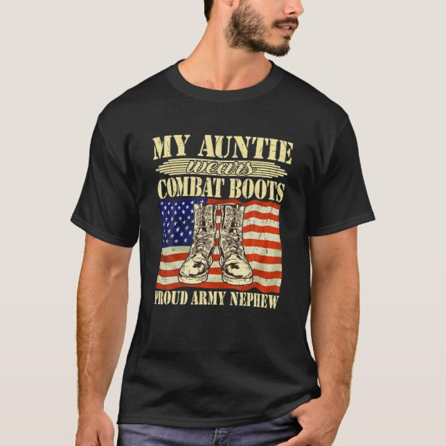 Meine Tante trägt Kampfstiefel militärische Stolpe T-Shirt (Vorderseite)