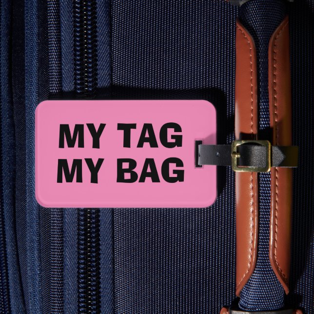 Meine Tasche | Funny rosa Gepäcksiegel für Frauen Gepäckanhänger (Vorderseite Insitu 4)