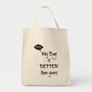 Meine Tasche ist besser als Ihre - denkend