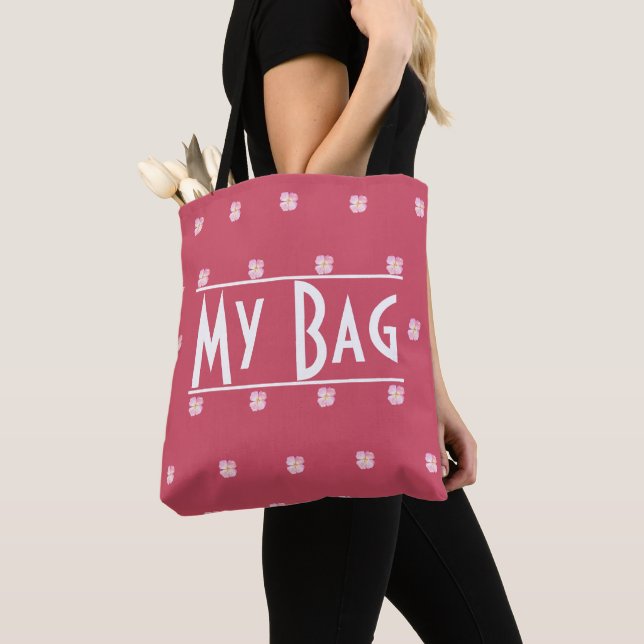 Meine Tasche zitiert Typografie Pink Floral Waterc (Von Nahem)