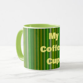 Meine Tasse für den Teppich aus grünem Streifen