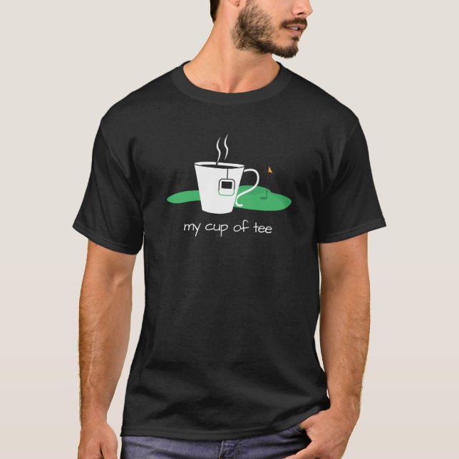 Meine Tasse Tee mit Tee und Fahne auf grünem Golfe (Vorderseite)