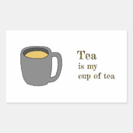 Meine Tasse Tee Rechteckiger Aufkleber