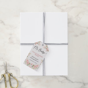 Meine Taufe Standard Rosa Floral Taufgeschenk Geschenkanhänger