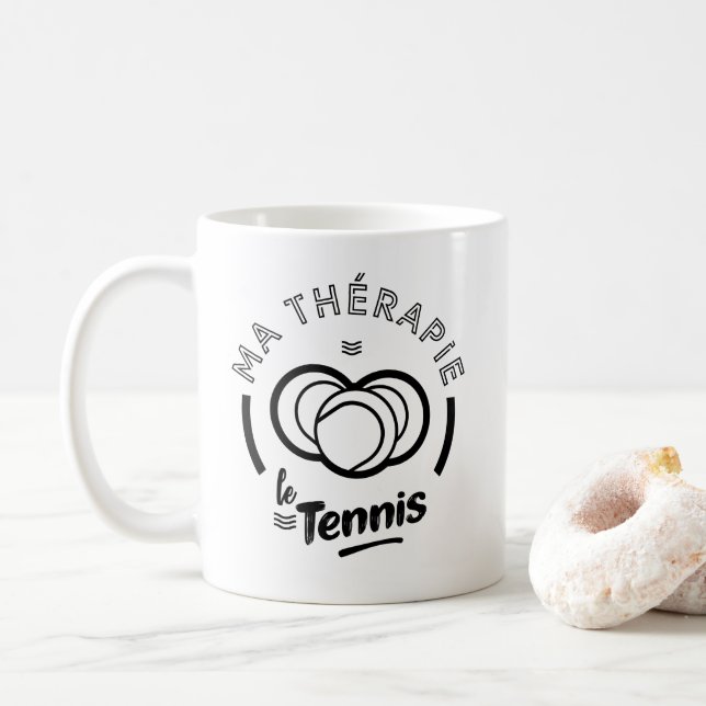 Meine Tennistherapie Kaffeetasse (Mit Donut)