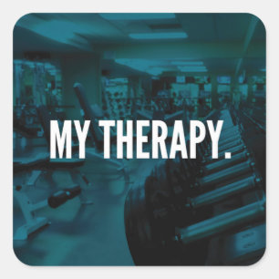 MEINE THERAPIE - Bodybuilding Workout Motivierend Quadratischer Aufkleber