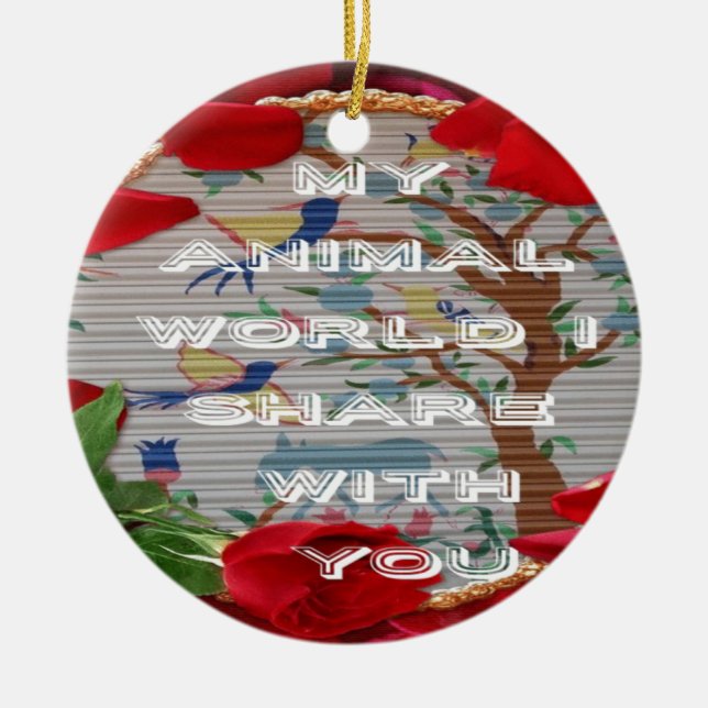 Meine Tiere Welt valentine.png Keramikornament (Vorne)
