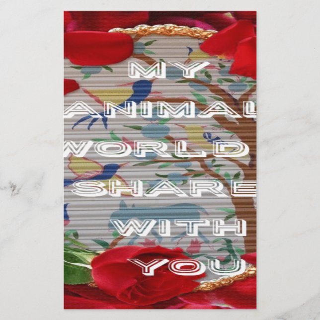 Meine Tierwelt: Schönes Baum- und Vogeldesign Briefpapier (Vorderseite)