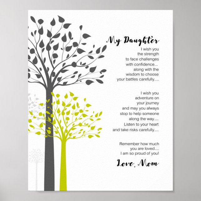 Meine Tochter, ich wünsche dir die Kraft Poster (Vorne)