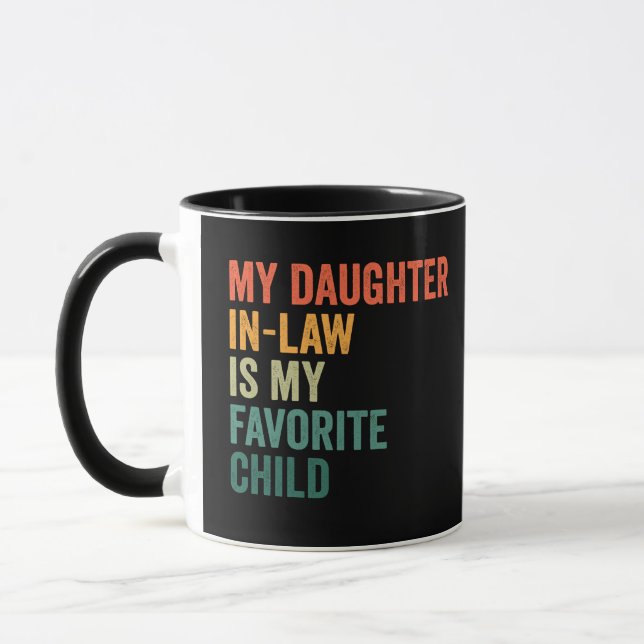 Meine Tochter im Jura ist mein liebstes Kind-Retro Tasse (Links)