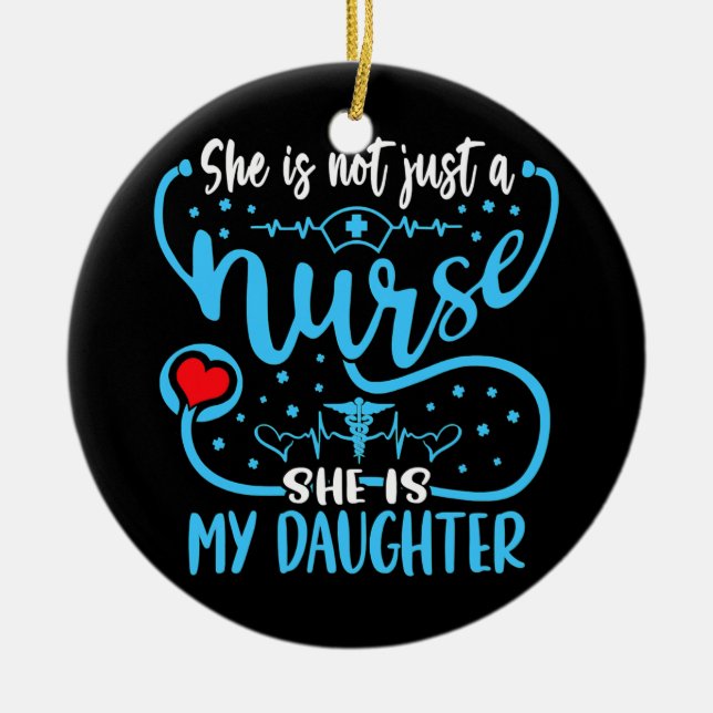Meine Tochter ist ein Krankenschwester, der Mama-V Keramik Ornament (Vorne)