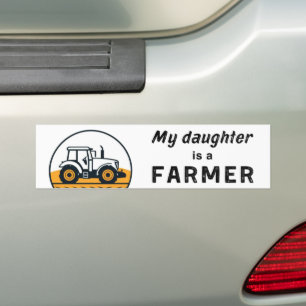 Meine Tochter ist eine Bäuerin Traktor Frauen Land Autoaufkleber