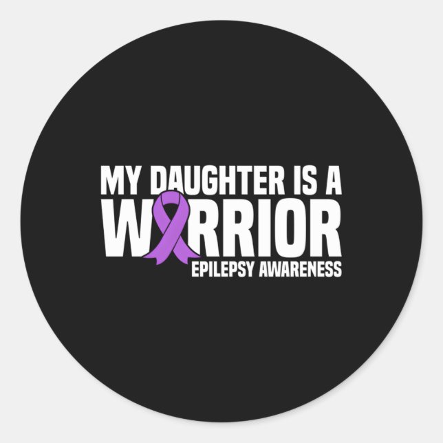 Meine Tochter ist eine Lila Ribbon Epilepsie Aw Runder Aufkleber (Vorderseite)