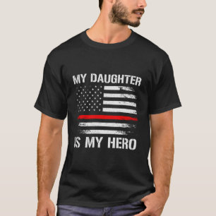 Meine Tochter ist mein Held Feuerwehr-Mutter Vater T-Shirt