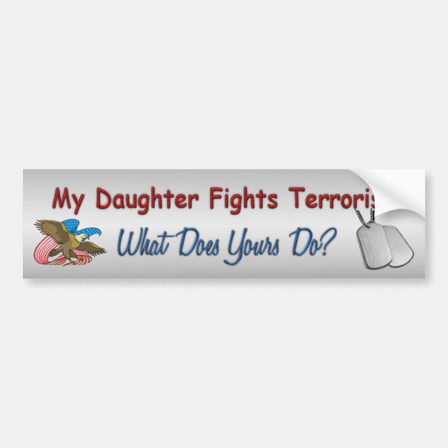 Meine Tochter kämpft Terrorismus Autoaufkleber (Vorne)