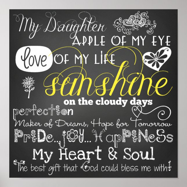 Meine Tochter-Liebe- und Inspirationspopster Poster (Vorne)