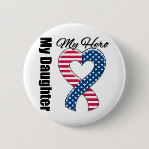 Meine Tochter mein Held patriotisches USA-Band Button