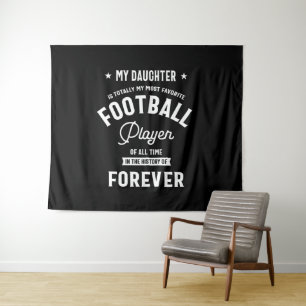 Meine Tochter mein Lieblingsfußballspieler Wandteppich