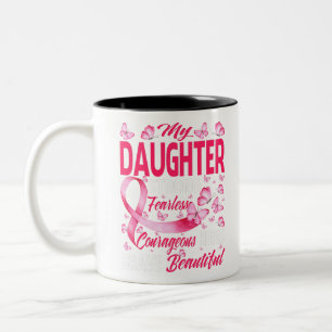 Meine Tochter rosa Ribbon Krieger Brustkrebs Zweifarbige Tasse