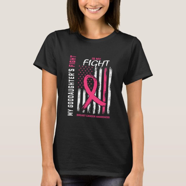 Meine Töchtern kämpfen um meine knallrosa Brust T-Shirt (Vorderseite)