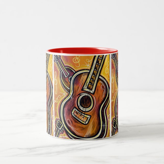 Meine Ukulele-Tasse Zweifarbige Tasse (Mittel)
