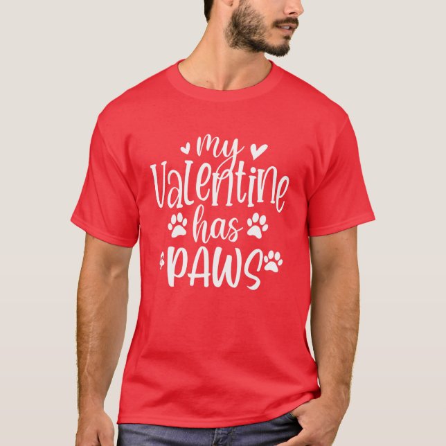Meine Valentine hat Valentinstag Hund Lover T-Shirt (Vorderseite)