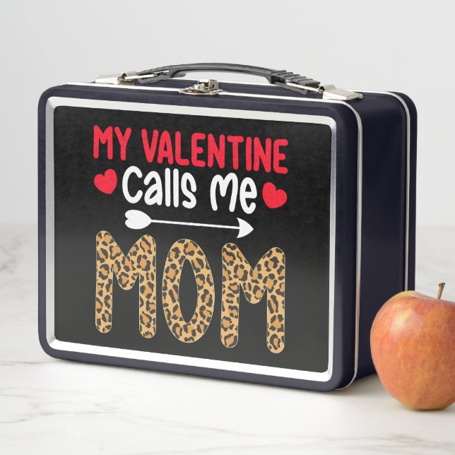 Meine Valentine nennt mich Mama Leopard Buffalo Ka Metall Brotdose (Beispiel)