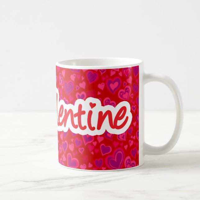 "Meine Valentine" - Rosa lila Tasse (Rechts)