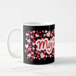 "Meine Valentine" - Rosa schwarze Tasse