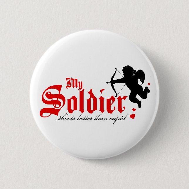 Meine Valentine schießt besser als Cupid Button (Vorderseite)