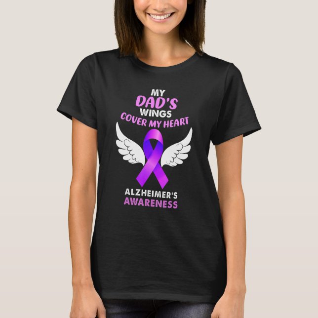 Meine Väter Wings decken meine Herzalzheimer-Bewus T-Shirt (Vorderseite)