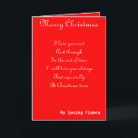 Meine Verlobte Weihnachtskarten Feiertagskarte<br><div class="desc">Weihnachtsgrußkarten mit Hingabe an eine liebevolle Verlobte</div>