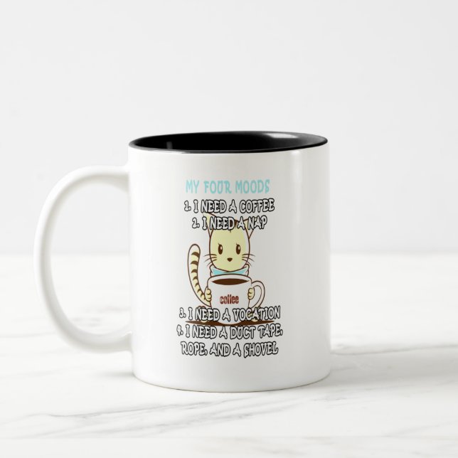 Meine vier Stimmung Zweifarbige Tasse (Links)