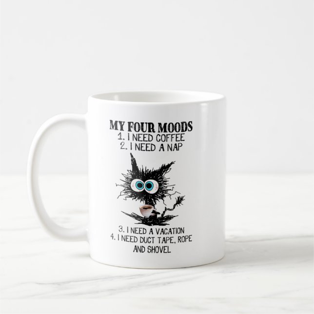 Meine vier Stimmungen, die ich brauche Kaffee, ich Kaffeetasse (Links)