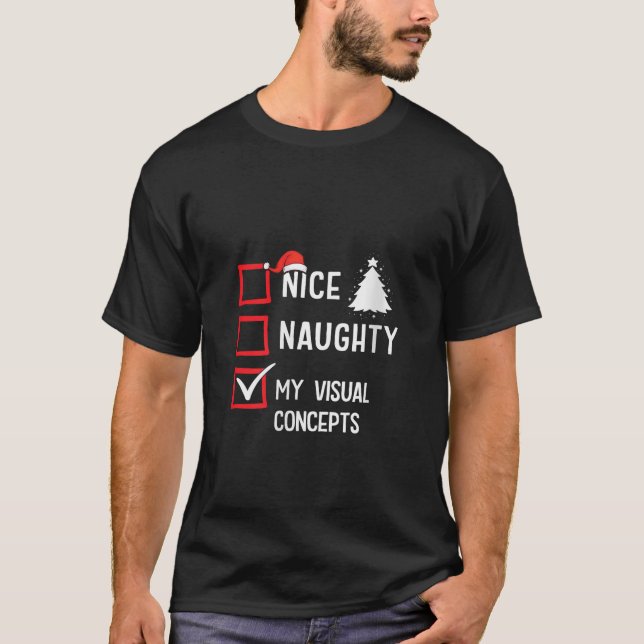 Meine visuellen Konzepte Nice Naughty Christmas De T-Shirt (Vorderseite)