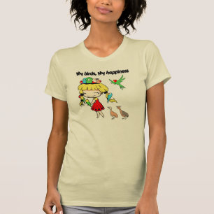 Meine Vögel mein niedlicher Cartoon des Glückes T-Shirt