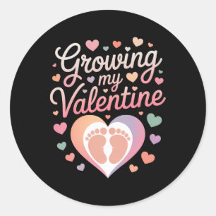 Meine wachsende Valentinsliebe Herzschlag Runder Aufkleber